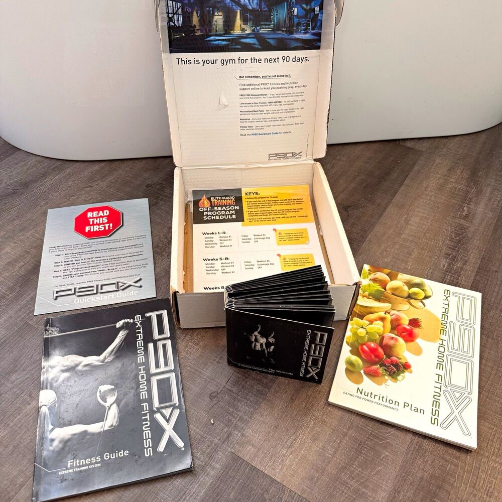 Beachbody P90X Extreme Home Fitness Program Set DVDs, Guides & Nutrition Plan